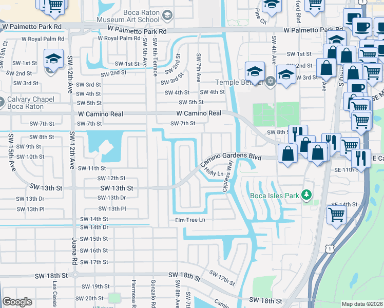 map of restaurants, bars, coffee shops, grocery stores, and more near 966 Pepperridge Terrace in Boca Raton