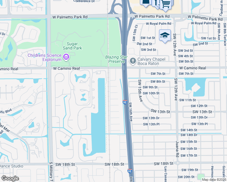 map of restaurants, bars, coffee shops, grocery stores, and more near 1774 Southwest 7th Street in Boca Raton