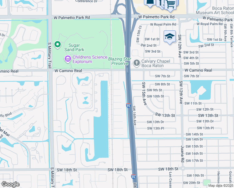 map of restaurants, bars, coffee shops, grocery stores, and more near 1774 Southwest 7th Street in Boca Raton