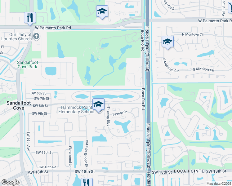 map of restaurants, bars, coffee shops, grocery stores, and more near 8121 Boca Rio Drive in Boca Raton