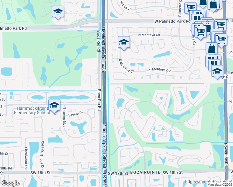 map of restaurants, bars, coffee shops, grocery stores, and more near 22654 Meridiana Drive in Boca Raton