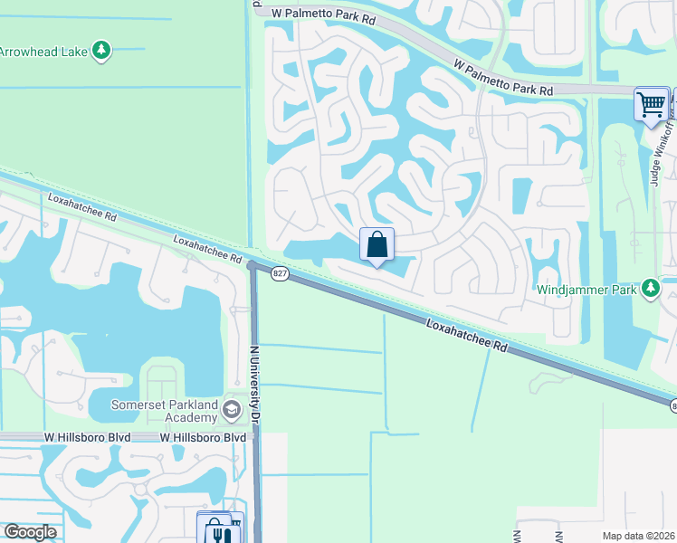 map of restaurants, bars, coffee shops, grocery stores, and more near 12673 Little Palm Lane in Boca Raton