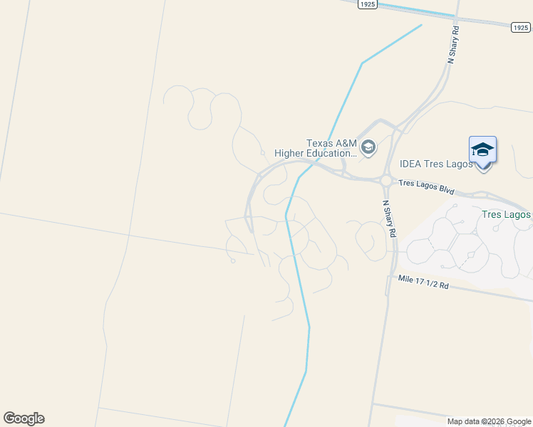 map of restaurants, bars, coffee shops, grocery stores, and more near Tres Lagos Boulevard in Edinburg