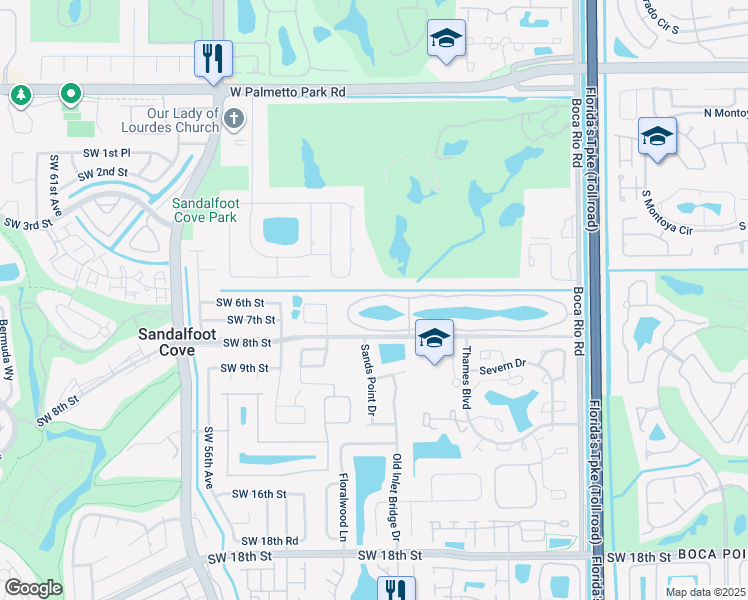map of restaurants, bars, coffee shops, grocery stores, and more near 8235 Boca Rio Drive in Boca Raton