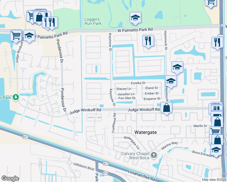 map of restaurants, bars, coffee shops, grocery stores, and more near 10965 Christopher Avenue in Boca Raton