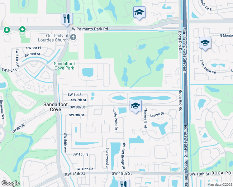 map of restaurants, bars, coffee shops, grocery stores, and more near 8235 Boca Rio Drive in Boca Raton