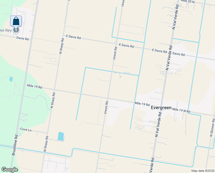 map of restaurants, bars, coffee shops, grocery stores, and more near 22021 Uresti Street in Edinburg