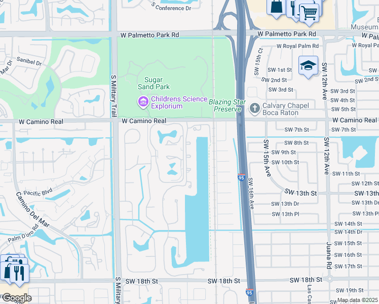 map of restaurants, bars, coffee shops, grocery stores, and more near 780 Southwest 19th Avenue in Boca Raton