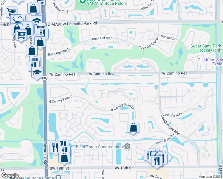map of restaurants, bars, coffee shops, grocery stores, and more near 6444 La Costa Drive in Boca Raton