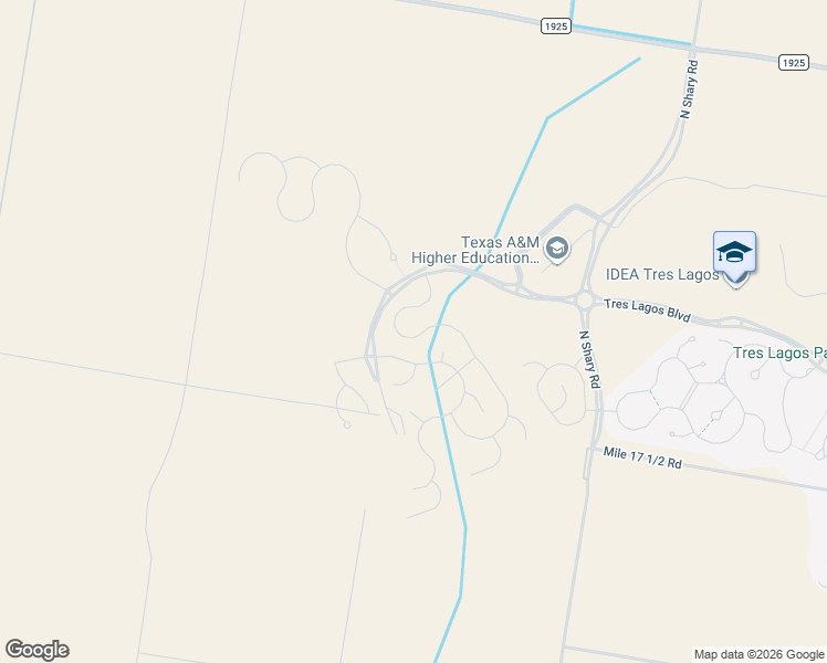 map of restaurants, bars, coffee shops, grocery stores, and more near Tres Lagos Boulevard in Edinburg