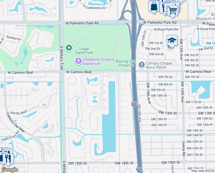 map of restaurants, bars, coffee shops, grocery stores, and more near 780 Southwest 19th Avenue in Boca Raton