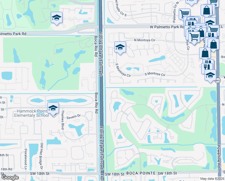 map of restaurants, bars, coffee shops, grocery stores, and more near 22627 Meridiana Drive in Boca Raton
