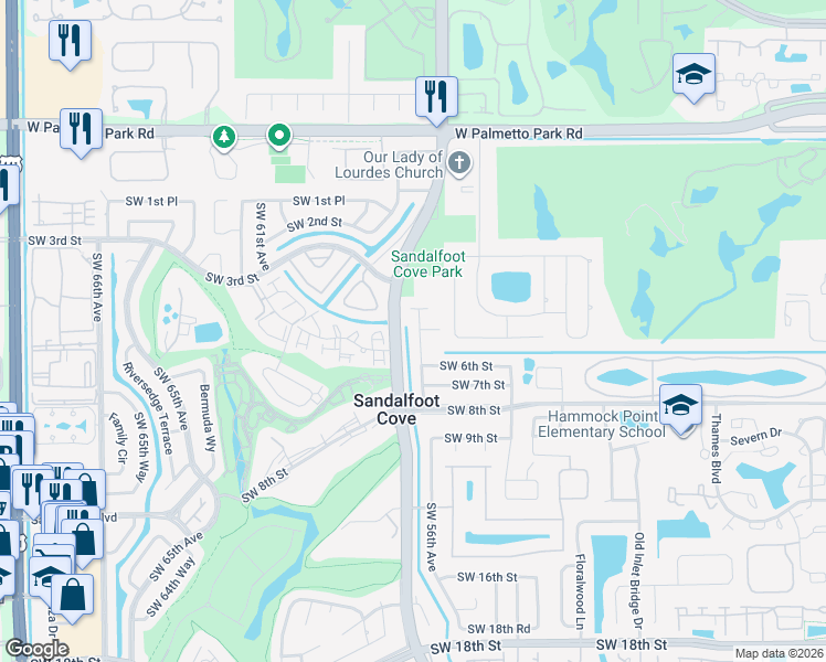 map of restaurants, bars, coffee shops, grocery stores, and more near 9040 Southwest 4th Street in Boca Raton