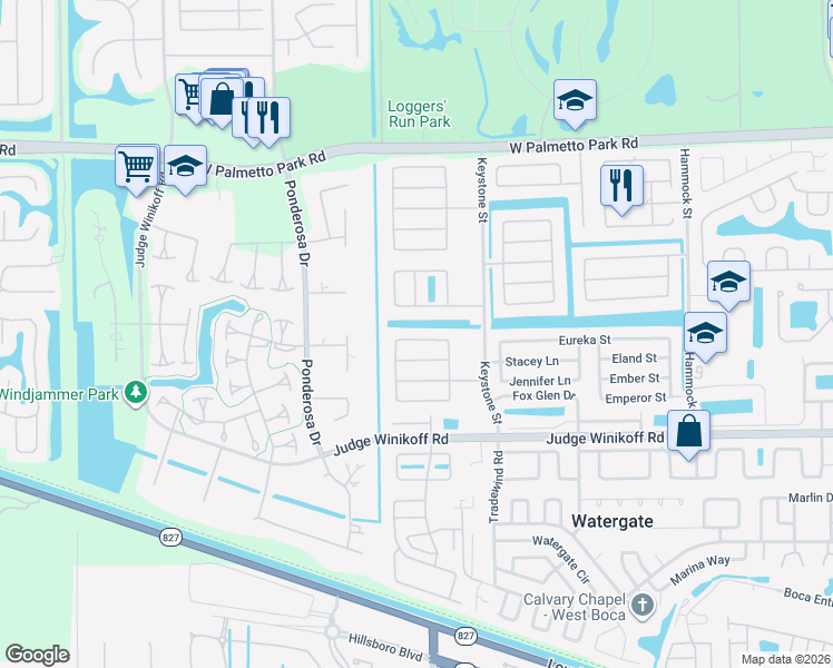 map of restaurants, bars, coffee shops, grocery stores, and more near 22488 Labrador Street in Boca Raton