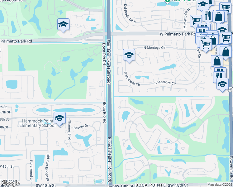 map of restaurants, bars, coffee shops, grocery stores, and more near 7878 Tennyson Court in Boca Raton