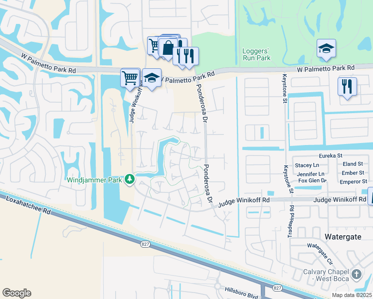 map of restaurants, bars, coffee shops, grocery stores, and more near 11557 Orange Blossom Lane in Boca Raton