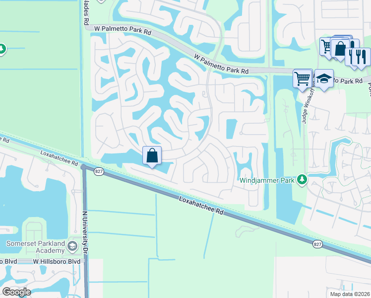 map of restaurants, bars, coffee shops, grocery stores, and more near 22268 Collington Drive in Boca Raton