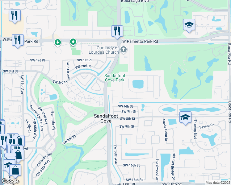 map of restaurants, bars, coffee shops, grocery stores, and more near 9040 Southwest 4th Street in Boca Raton