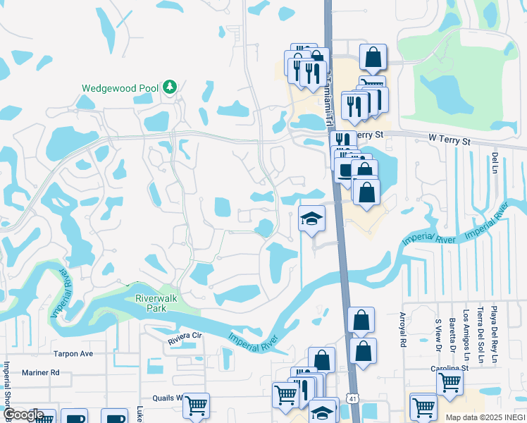 map of restaurants, bars, coffee shops, grocery stores, and more near 3249 Montara Drive in Bonita Springs