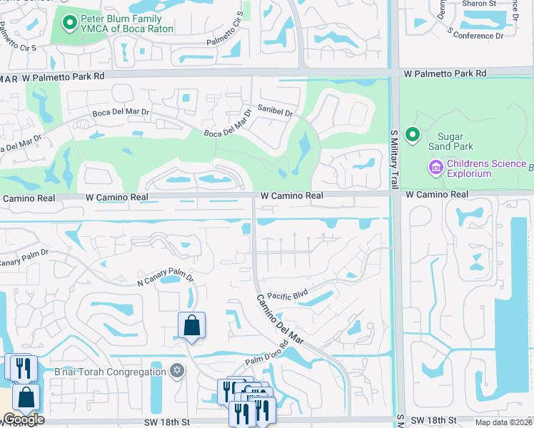map of restaurants, bars, coffee shops, grocery stores, and more near 5938 Patio Drive in Boca Raton