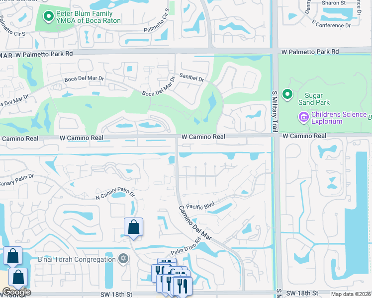 map of restaurants, bars, coffee shops, grocery stores, and more near 5938 Patio Drive in Boca Raton