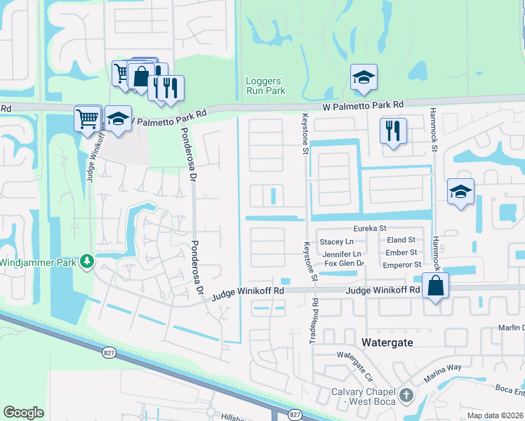 map of restaurants, bars, coffee shops, grocery stores, and more near 22488 Labrador Street in Boca Raton