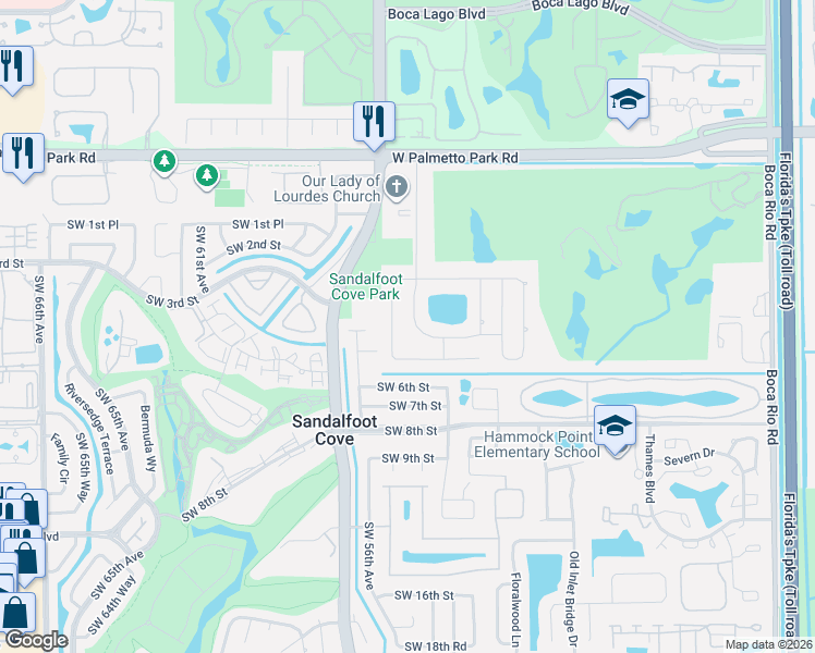 map of restaurants, bars, coffee shops, grocery stores, and more near 22397 Ensenada Way in Boca Raton