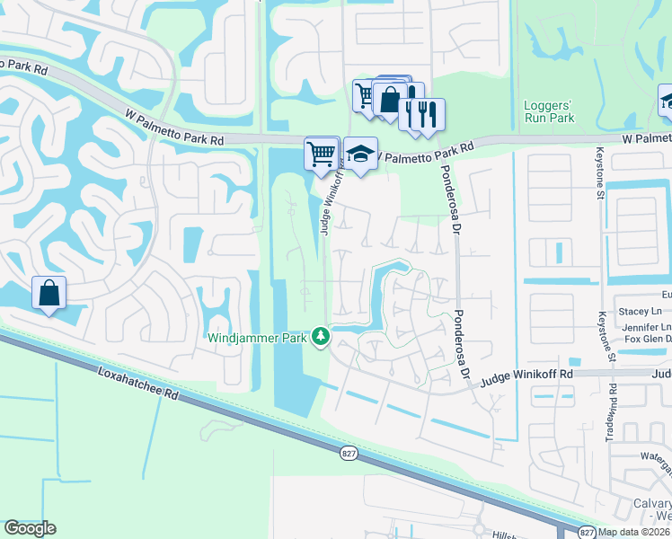 map of restaurants, bars, coffee shops, grocery stores, and more near 22389 Thousand Pines Lane in Boca Raton