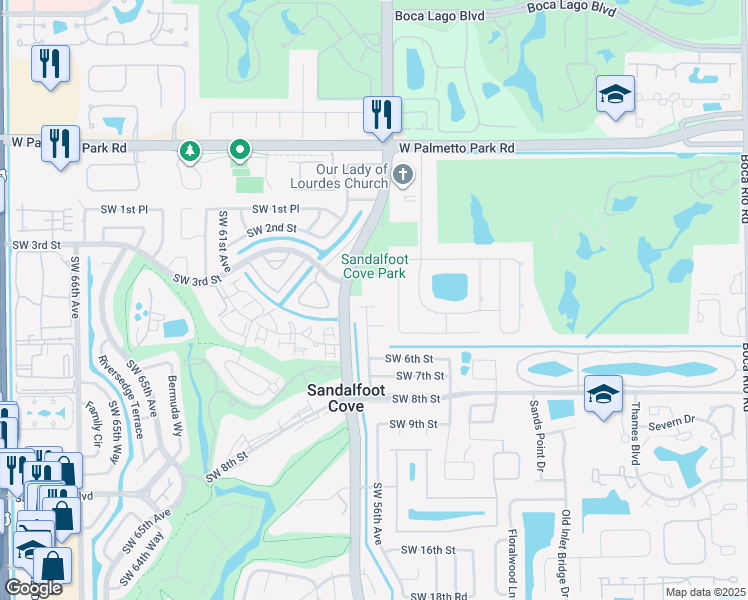 map of restaurants, bars, coffee shops, grocery stores, and more near 9049 Southwest 4th Street in Boca Raton