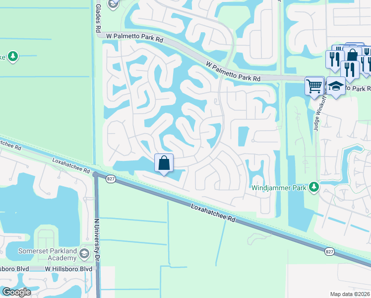 map of restaurants, bars, coffee shops, grocery stores, and more near 22409 Siesta Key Drive in Boca Raton
