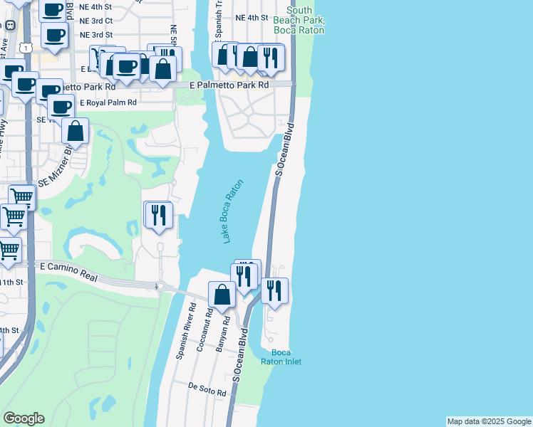 map of restaurants, bars, coffee shops, grocery stores, and more near in Boca Raton