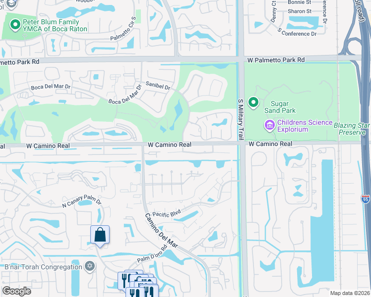 map of restaurants, bars, coffee shops, grocery stores, and more near 5732 Wind Drift Lane in Boca Raton