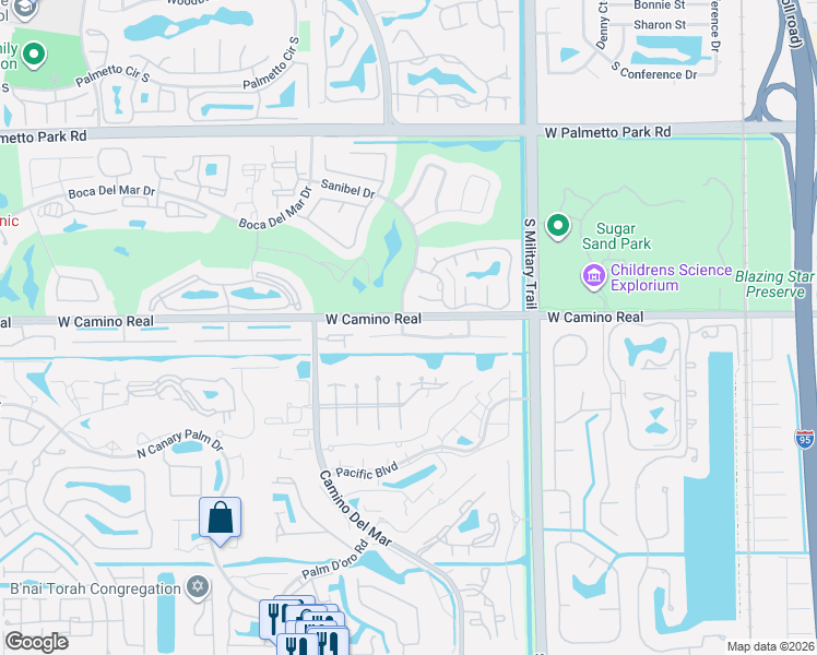 map of restaurants, bars, coffee shops, grocery stores, and more near 5732 Wind Drift Lane in Boca Raton