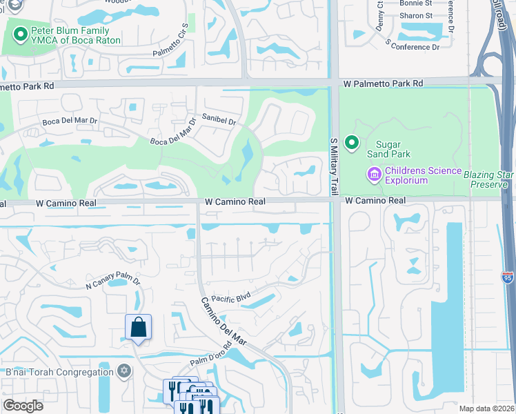 map of restaurants, bars, coffee shops, grocery stores, and more near 5732 Wind Drift Lane in Boca Raton