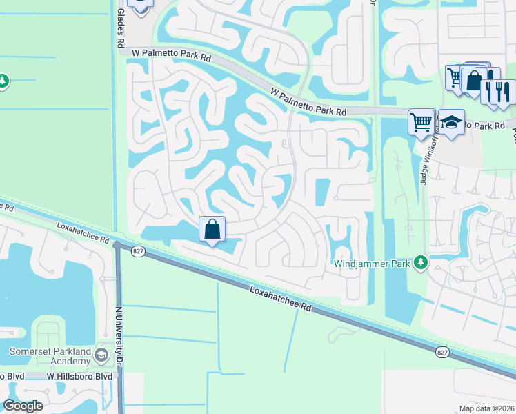 map of restaurants, bars, coffee shops, grocery stores, and more near 22268 Collington Drive in Boca Raton