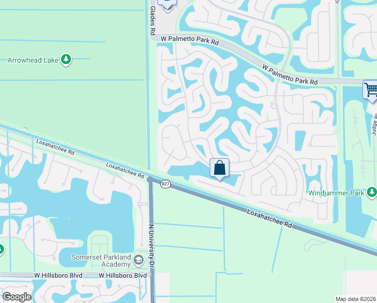 map of restaurants, bars, coffee shops, grocery stores, and more near 22604 Middletown Drive in Boca Raton