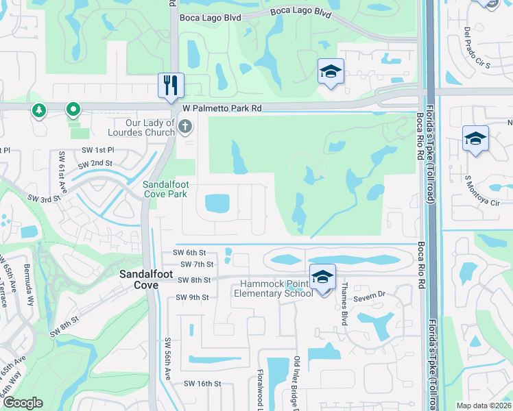 map of restaurants, bars, coffee shops, grocery stores, and more near 22144 Martella Avenue in Boca Raton