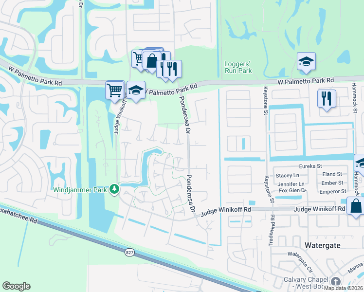 map of restaurants, bars, coffee shops, grocery stores, and more near 22294 Timberly Drive in Boca Raton