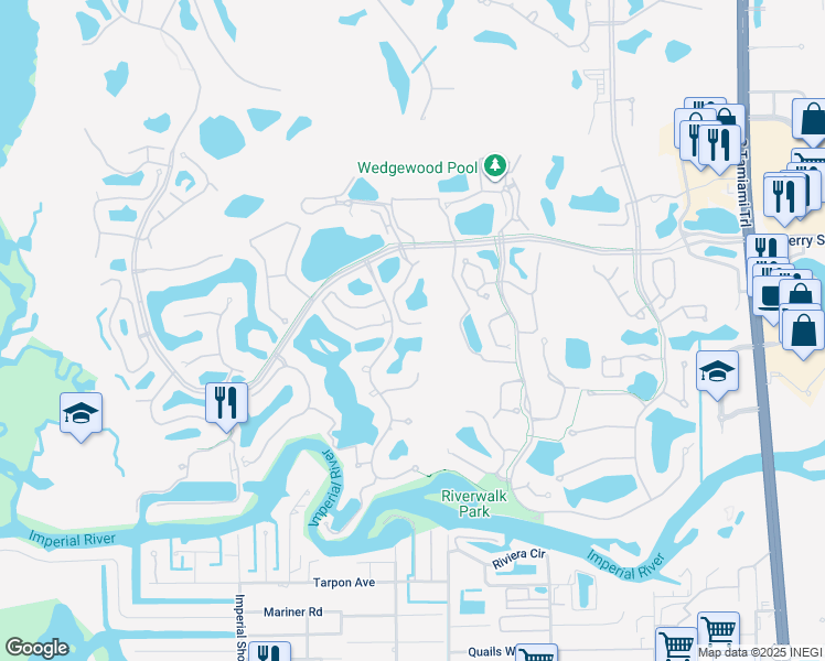 map of restaurants, bars, coffee shops, grocery stores, and more near 27081 Lake Harbor Court in Bonita Springs