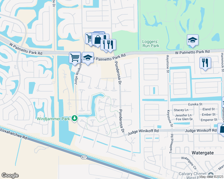 map of restaurants, bars, coffee shops, grocery stores, and more near 22292 Misty Woods Way in Boca Raton