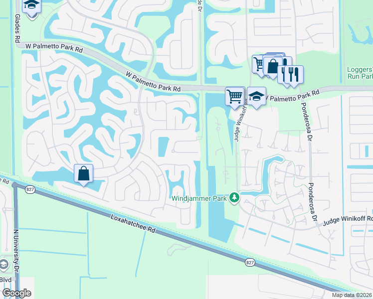 map of restaurants, bars, coffee shops, grocery stores, and more near 12234 Boca Reserve Lane in Boca Raton