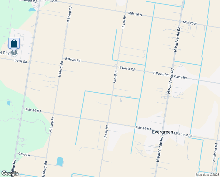 map of restaurants, bars, coffee shops, grocery stores, and more near 22215 Uresti Road in Edinburg