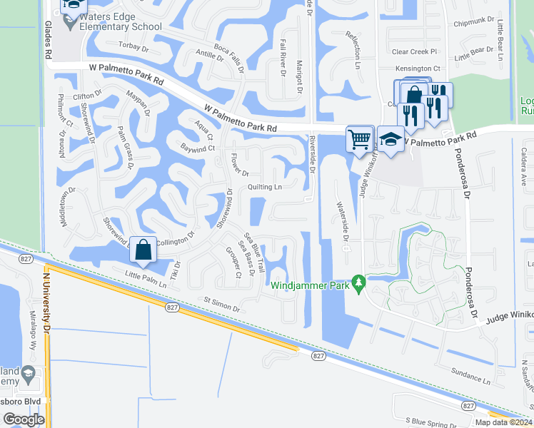 map of restaurants, bars, coffee shops, grocery stores, and more near 12153 Boca Reserve Lane in Boca Raton