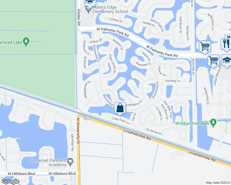 map of restaurants, bars, coffee shops, grocery stores, and more near 22328 Siesta Key Drive in Boca Raton