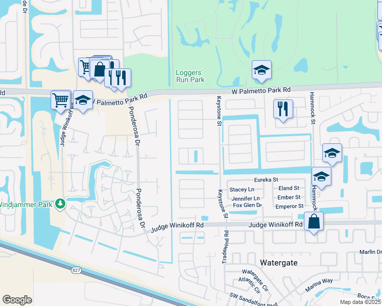 map of restaurants, bars, coffee shops, grocery stores, and more near 22292 Doran Avenue in Boca Raton