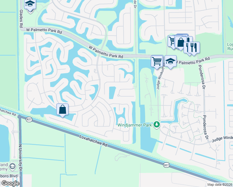 map of restaurants, bars, coffee shops, grocery stores, and more near 12153 Boca Reserve Lane in Boca Raton