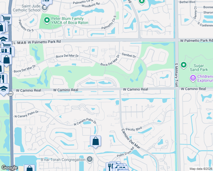 map of restaurants, bars, coffee shops, grocery stores, and more near 6049 Balboa Circle in Boca Raton