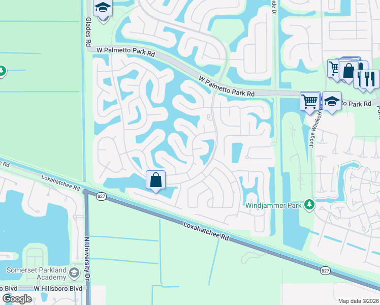 map of restaurants, bars, coffee shops, grocery stores, and more near 22245 Collington Drive in Boca Raton