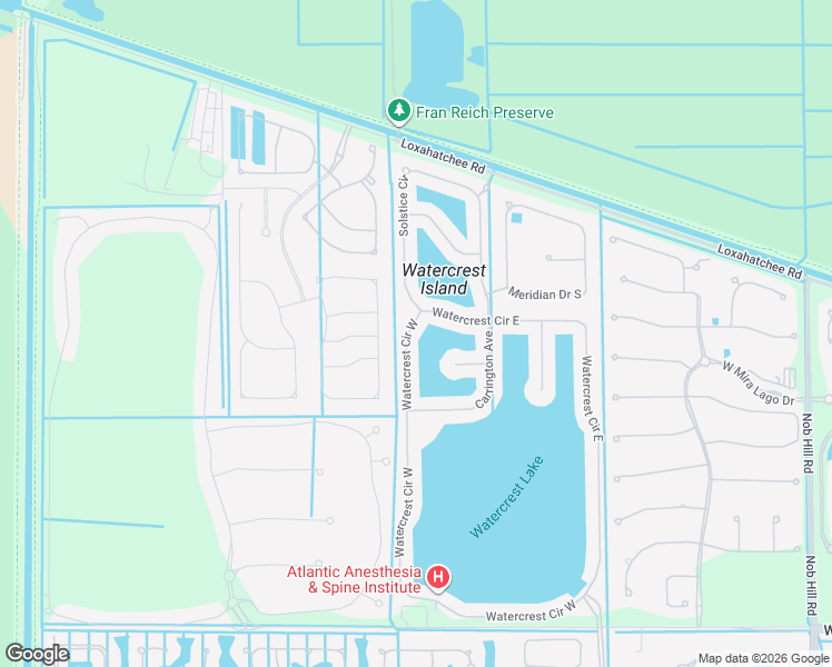 map of restaurants, bars, coffee shops, grocery stores, and more near 9035 Watercrest Circle West in Parkland