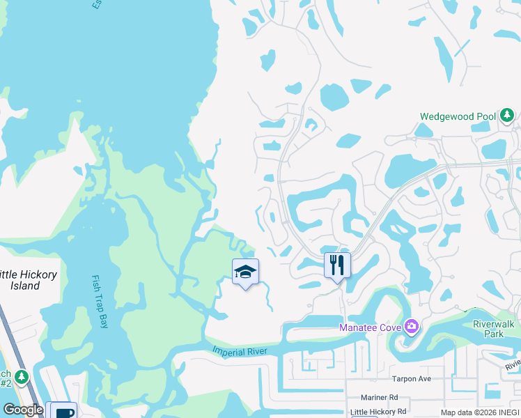 map of restaurants, bars, coffee shops, grocery stores, and more near 27068 Shell Ridge Circle in Bonita Springs